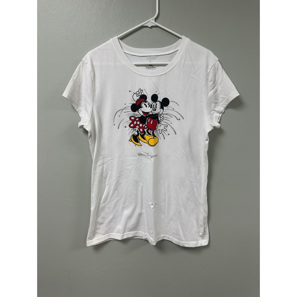 Disney Parks Walt Disney World Mickey Minnie Mouse Fireworks‎ T-Shirt White XL